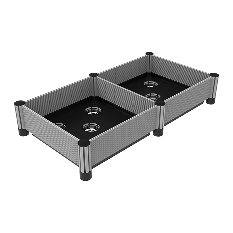 116,5*61*17cm cama de jardín de plástico de ratán imitado 6x 16cm poste 1006-2U