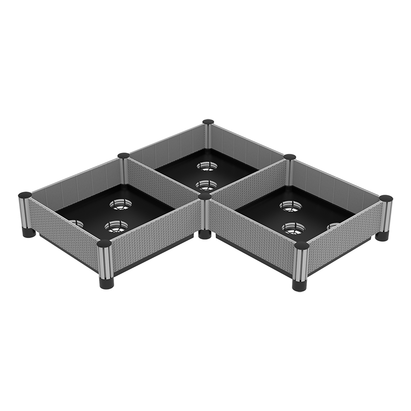 Cama de jardín de plástico de ratán imitado 8x 16cm poste 1006-3U