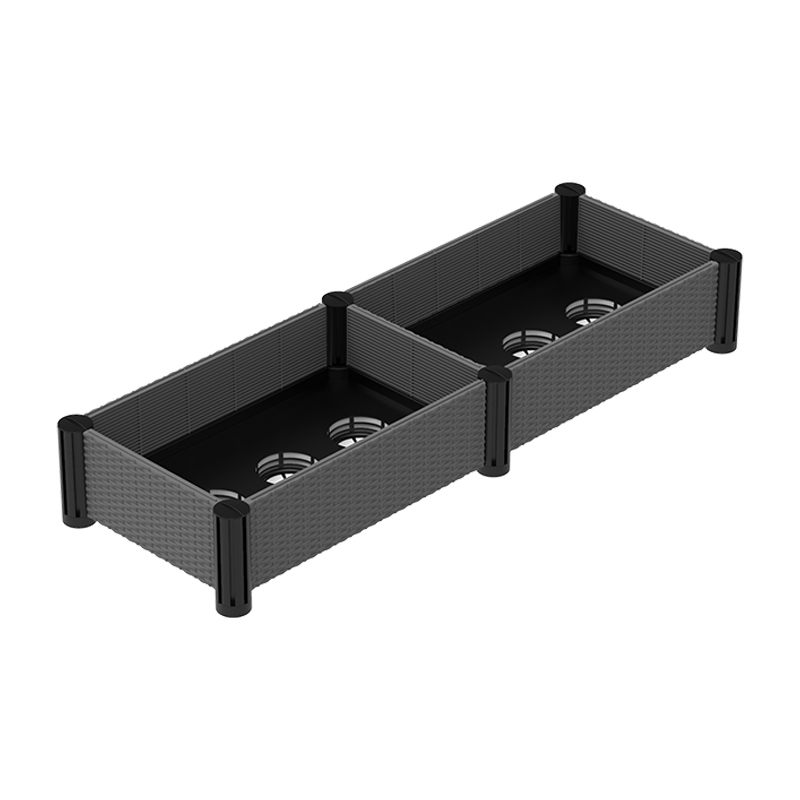 Cama de jardín de plástico de ratán imitado 6x 15cm poste BGB2U10030