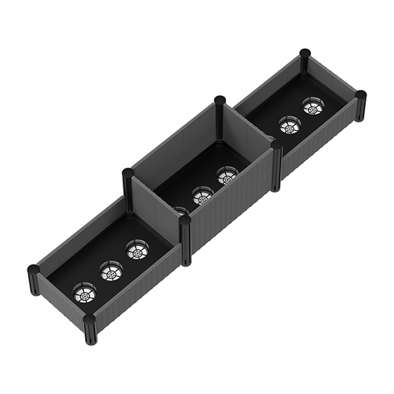 Cama de jardín de plástico ratán imitado 4x 15cm pos BGB3U1503030