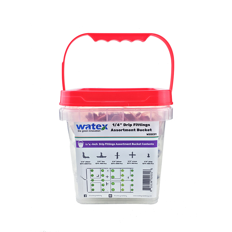 Paquete surtido de accesorios para goteo de 1/4' (4 mm) (cubo de 2 l) WX031