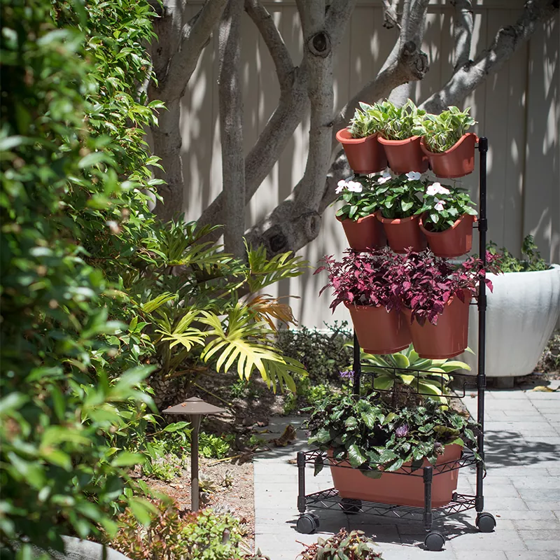 Jardineras de pared verdes móviles de metal con marco único